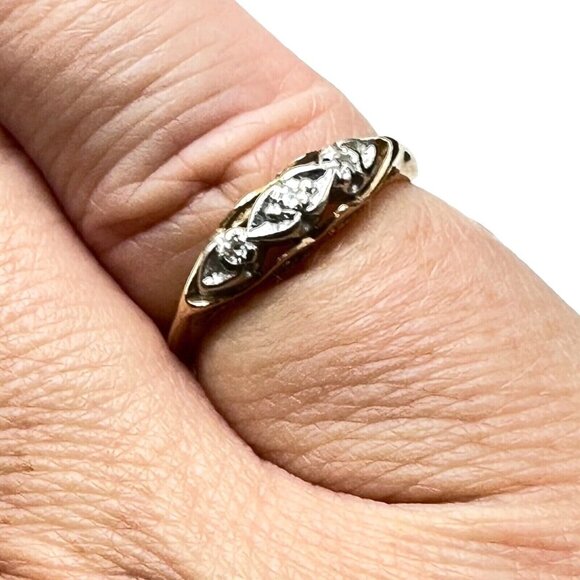 Antique Gold and Silver Women's Ring - Picture 1 of 6